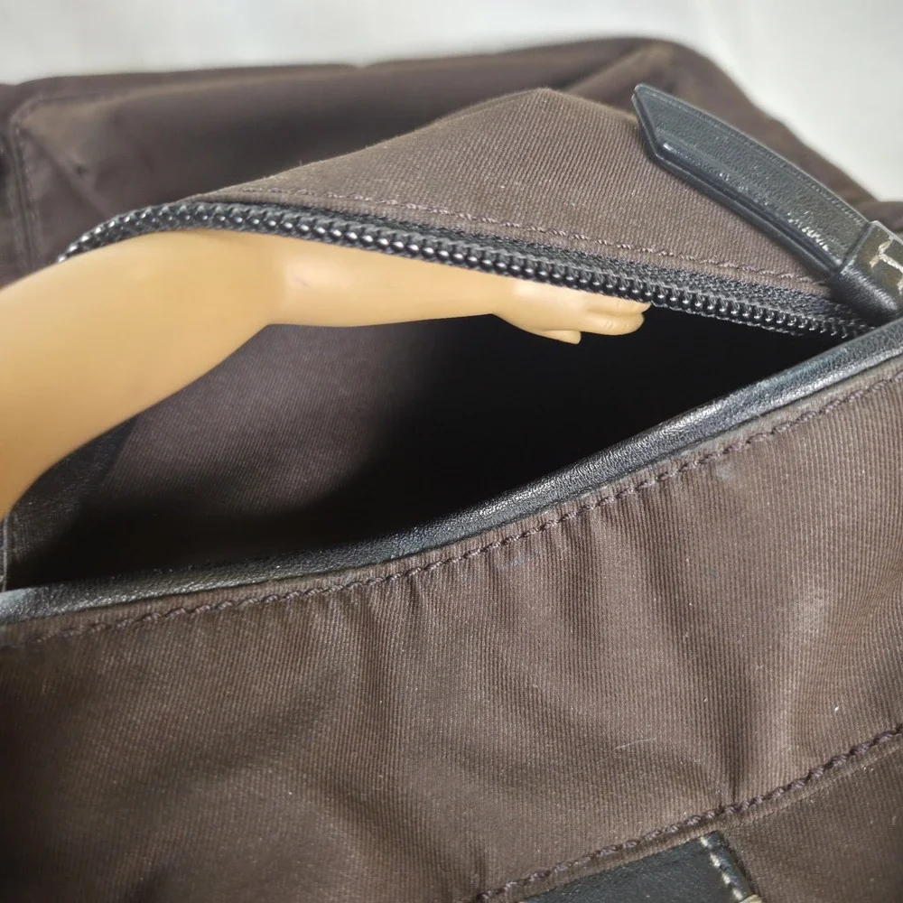 Coach 70681 Varick Nylon Messenger Bag Laptop Brown Briefcase Unisex 16x11x4.5
